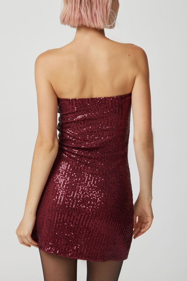 Motel Jeriah Sequin Strapless Mini Dress #3