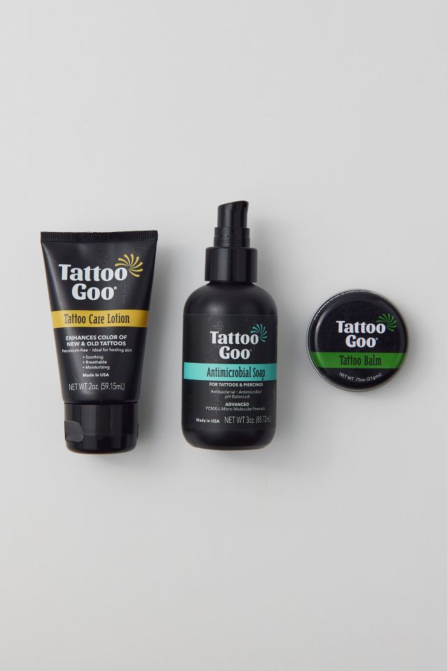 Tattoo Goo Tattoo Care Kit with Antimicrobial Soap, Tattoo Balm & Tattoo  Lotion 