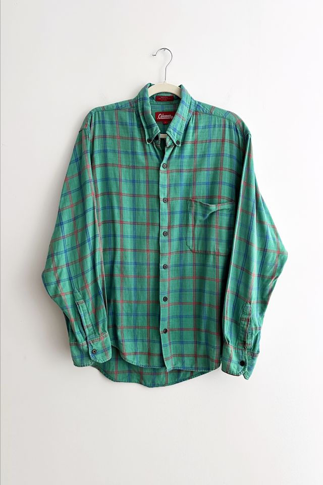 Vintage Teal Plaid Flannel Shirt | Urban Outfitters