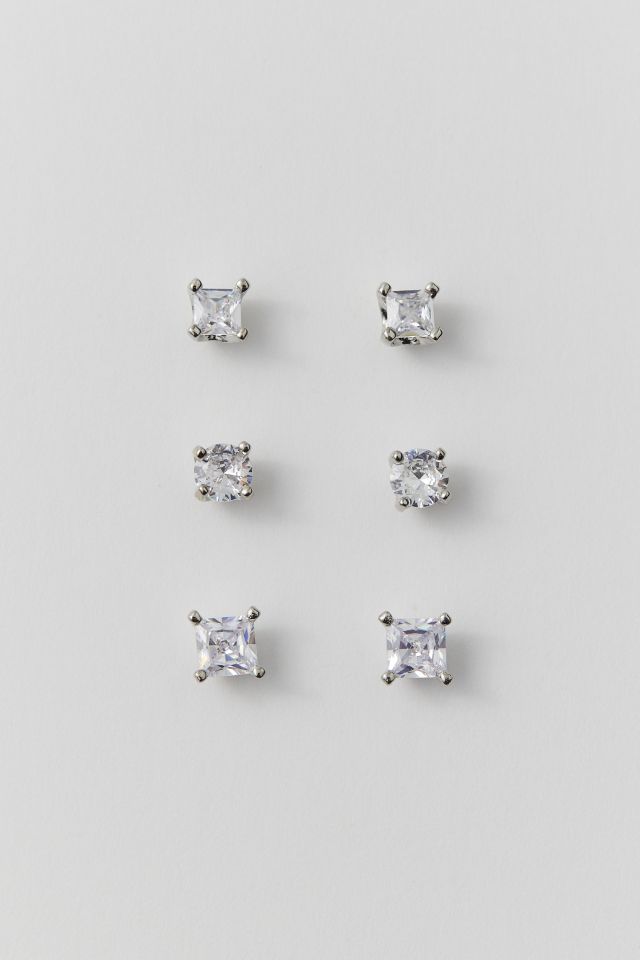 Rhinestone Stud Earring 3-Pack Set