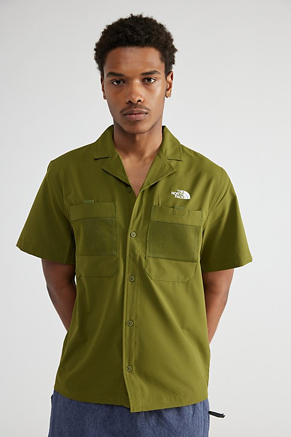 Shop The North Face First Trail Short Sleeve Shirt Top In Olive, Men's At Urban Outfitters