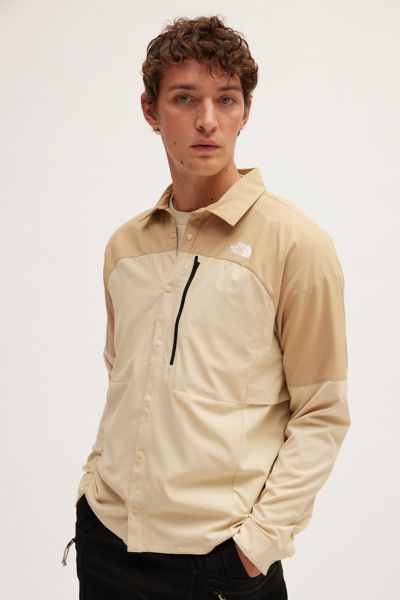 The North Face First Trail Upf Long Sleeve Shirt In Khaki, Men's At Urban Outfitters In Neutral