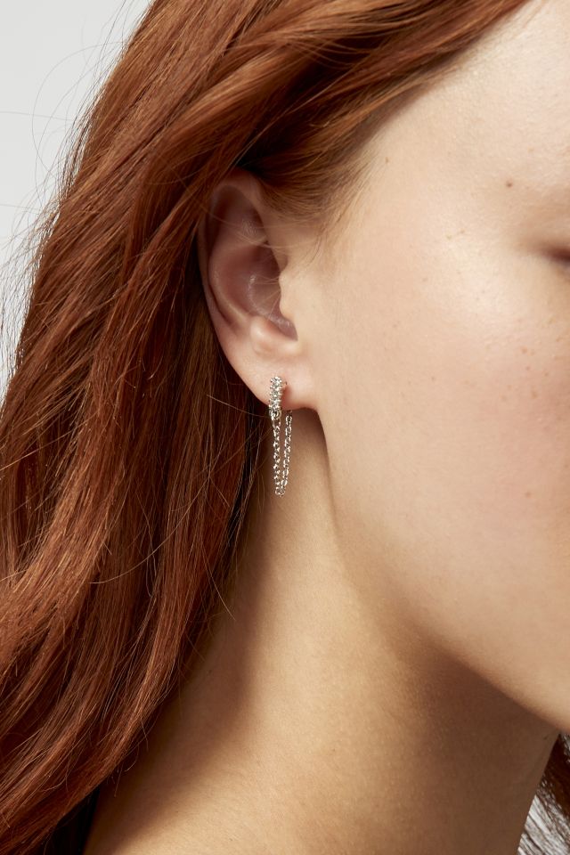 Ensemble de Boucles d'Oreilles Délicates à Tige et Anneaux avec Strass #1