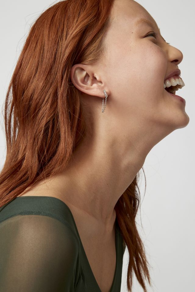 Ensemble de Boucles d'Oreilles Délicates à Tige et Anneaux avec Strass #2