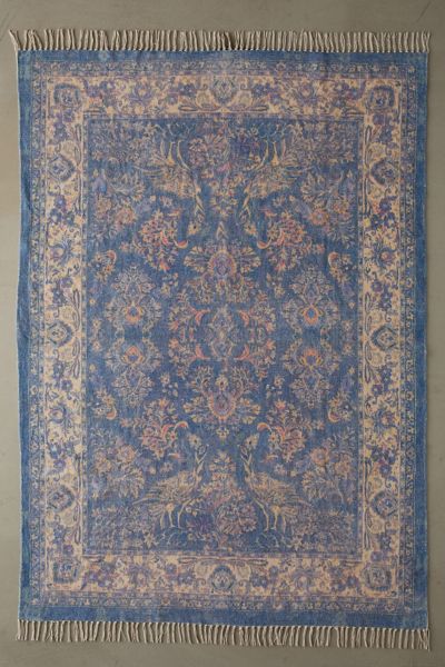 Urban Outfitters Pavo Digital Printed Chenille Rug In Blue At