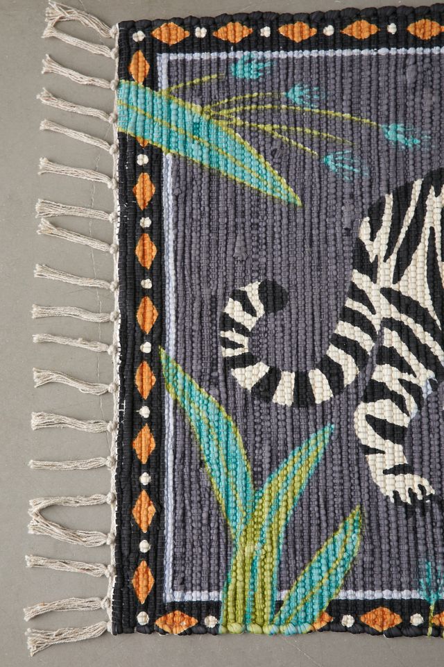 Walking Tiger Printed Rag Rug #3