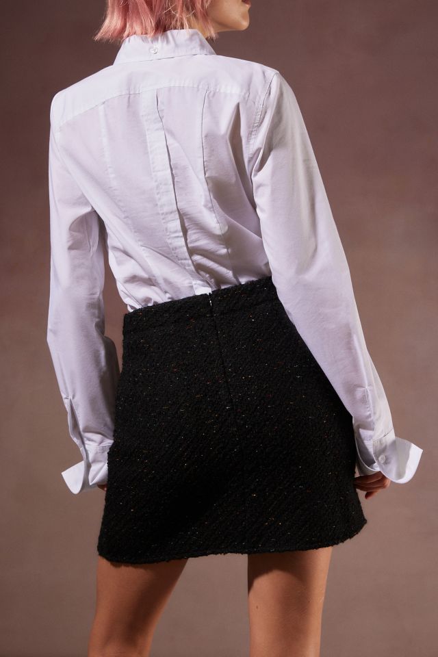 Sister Jane Zoya Tweed Flower-Button Mini Skirt #4