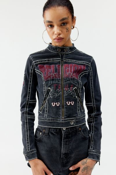 Urban outfitters black denim jacket sale