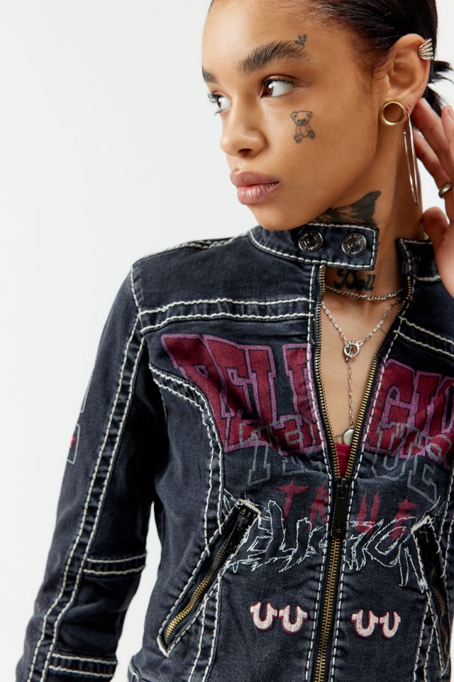 True Religion Denim Shrunken Moto Jacket #1