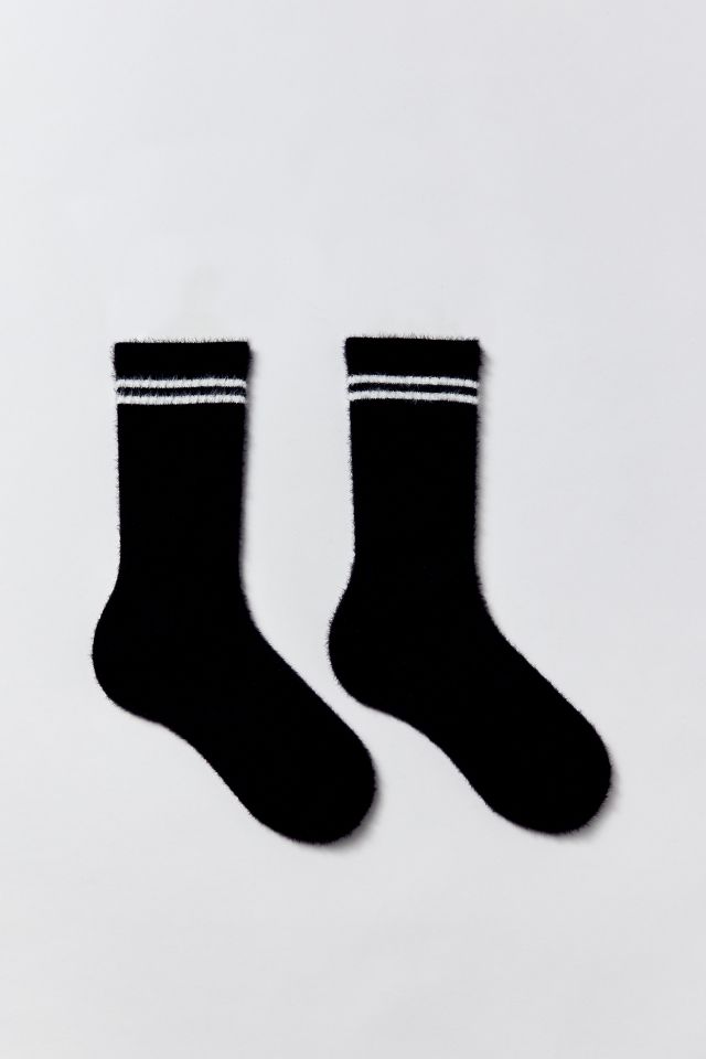 Fuzzy Stripe Crew Sock | Urban Outfitters