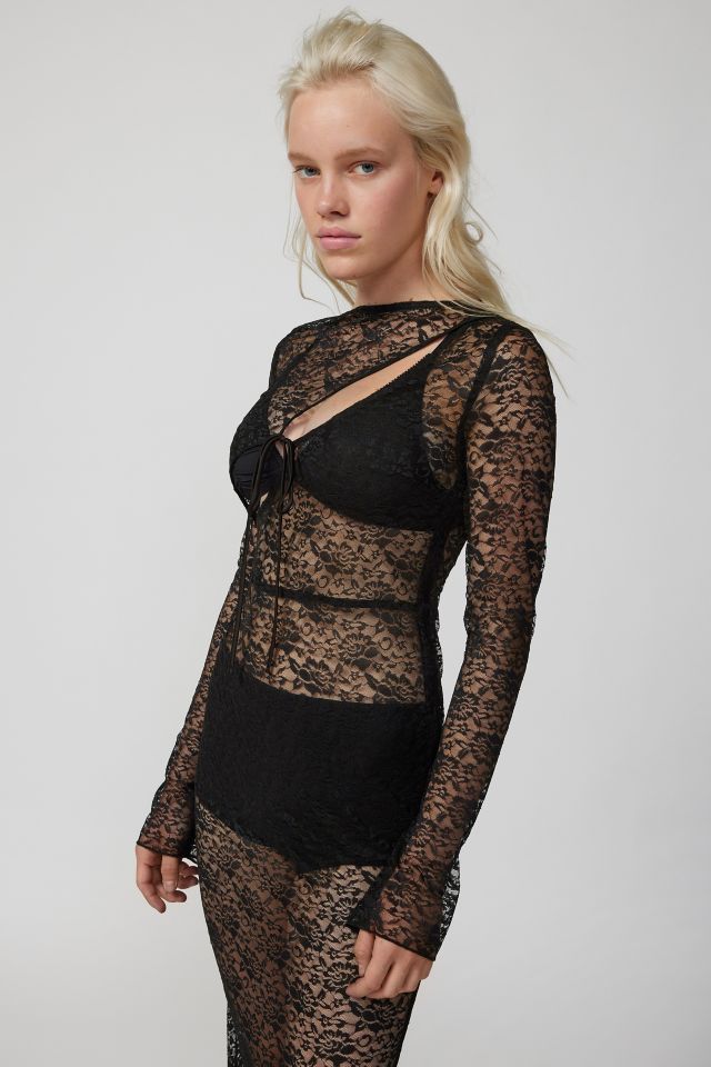 Lioness Fever Sheer Lace Maxi Dress #2