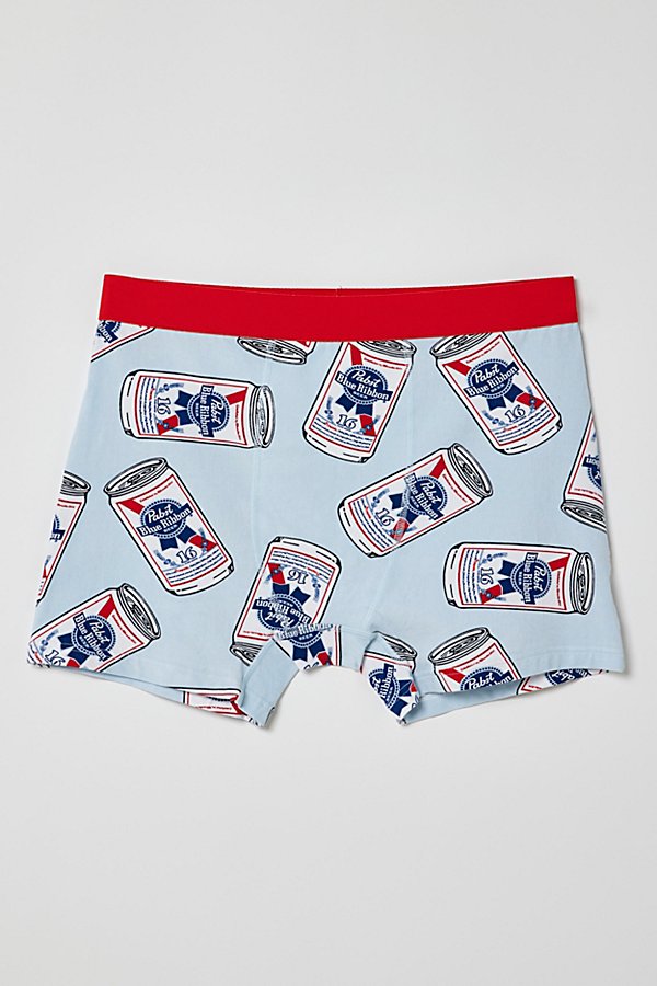 Urban Outfitters Pabst Blue Ribbon Tossed Cans Boxer Brief In Sky, Men's At