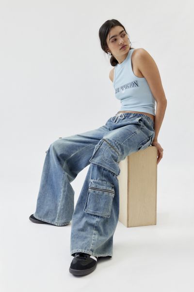 Extra High-Waisted Wide-Leg Cargo Jeans