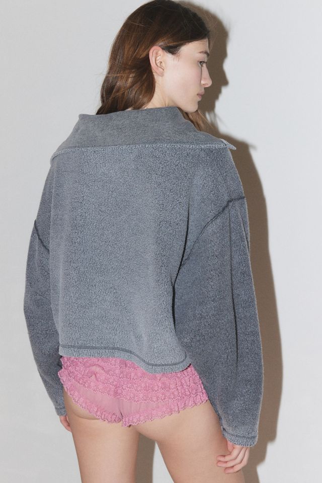 Out From Under Rain Snap Front Cropped Henley Top #3