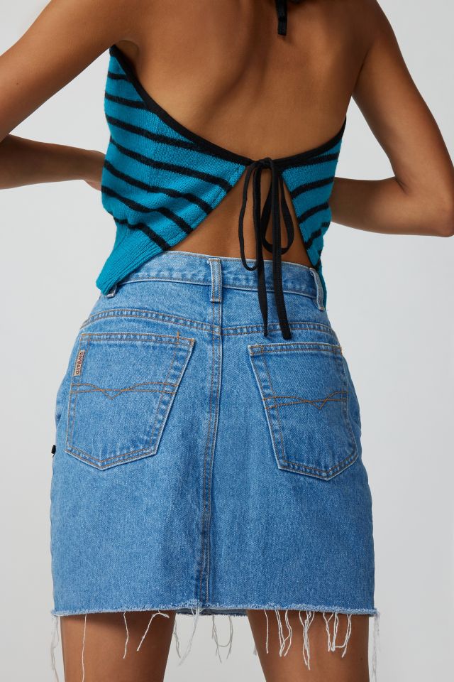 Jupe Mini en Denim Refaite avec Nœud Urban Renewal #3