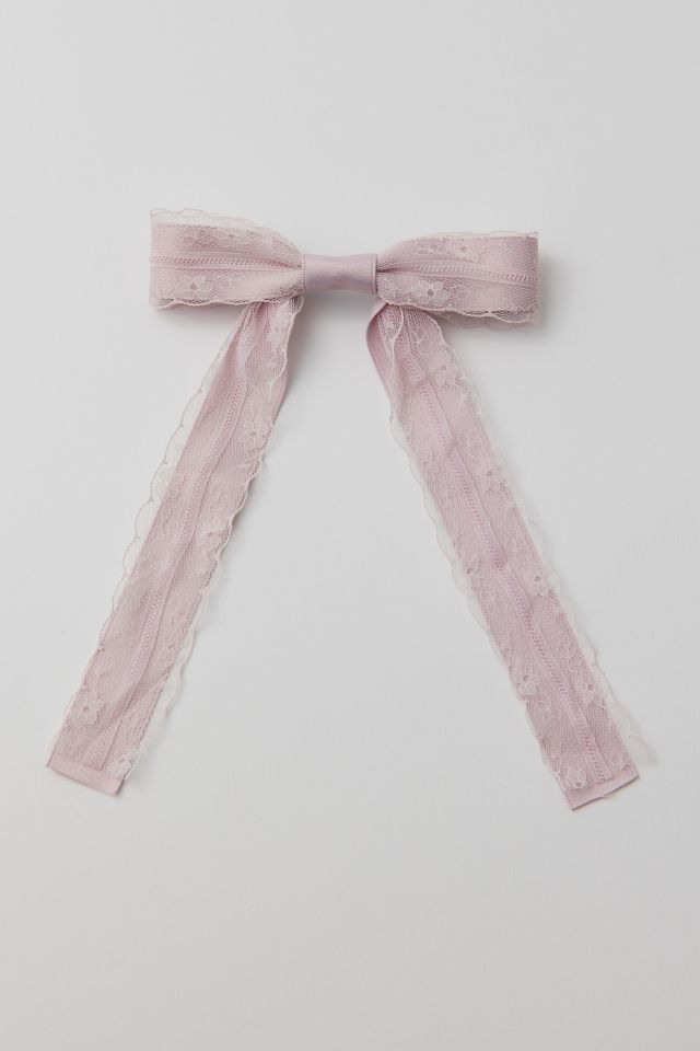 Barrette Nœud en Satin et Dentelle #1
