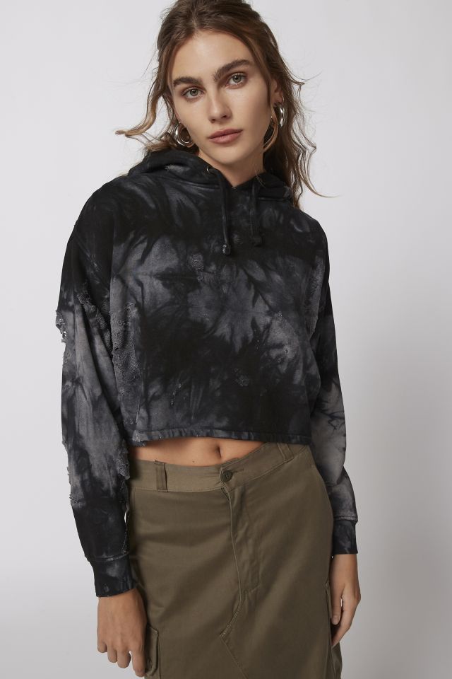 Distressed cropped sweatshirt new arrivals