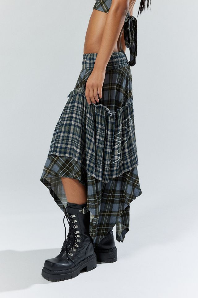 Basic Pleasure Mode Kurt Plaid Midi Skirt | Urban Outfitters