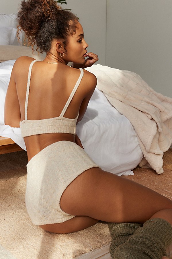 Out From Under Cuddle With Me Sweater Short In Ivory, Women's At Urban Outfitters