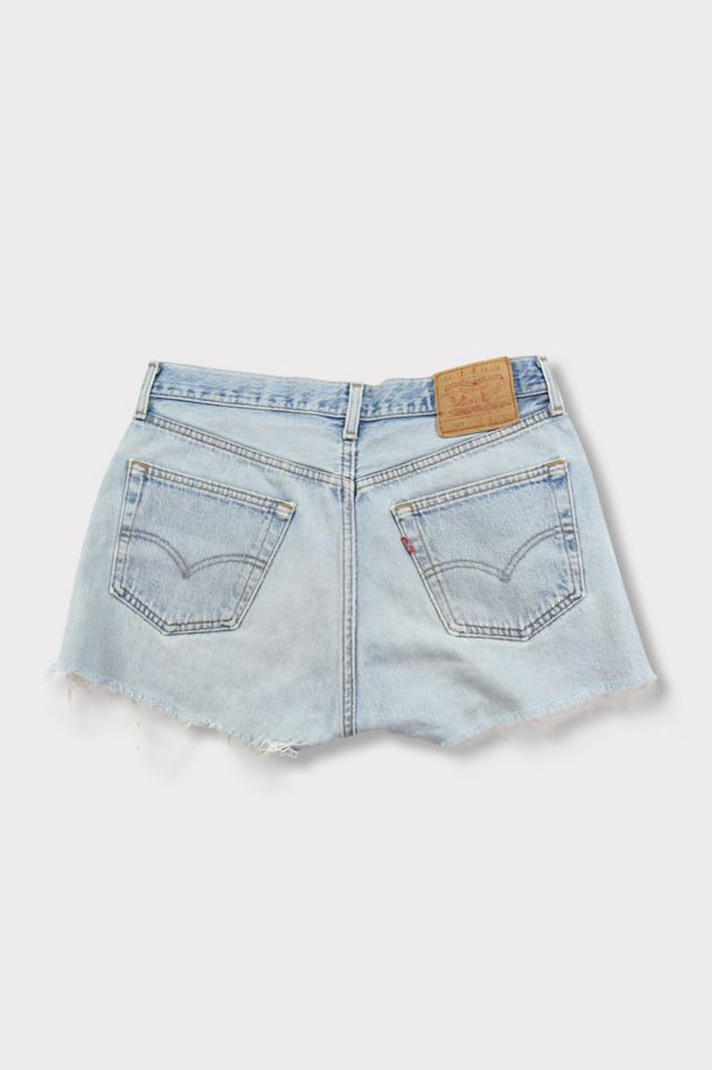 Vintage Levi s 501 High Waisted Light Wash Distressed Shorts Urban Outfitters