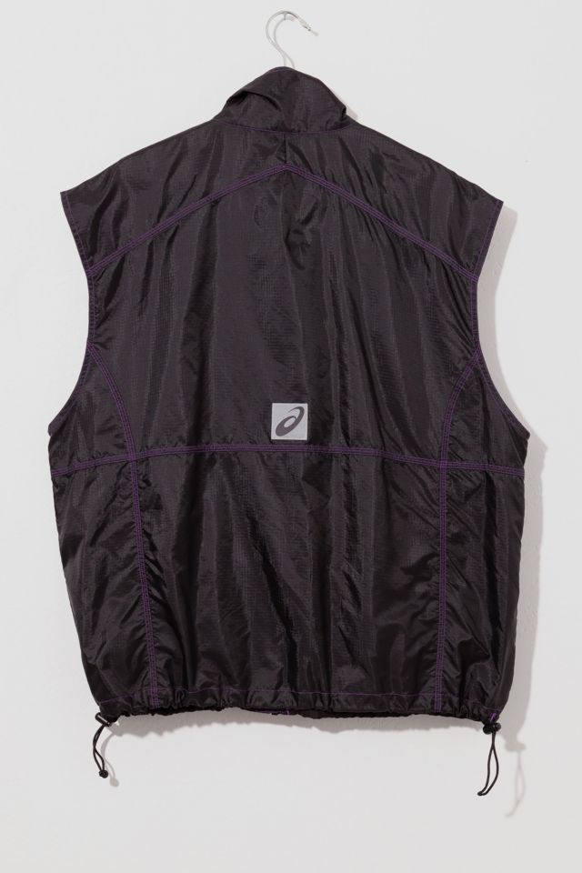 Vintage 1990s ASICS Black Purple Nylon Running Vest | Urban Outfitters