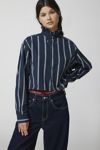 Urban Renewal Remade Ruffle Collar Cropped Long Sleeve Shirt