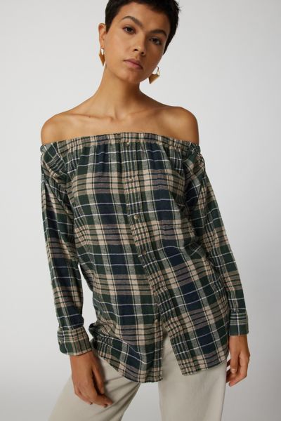 Off the discount shoulder flannel shirt