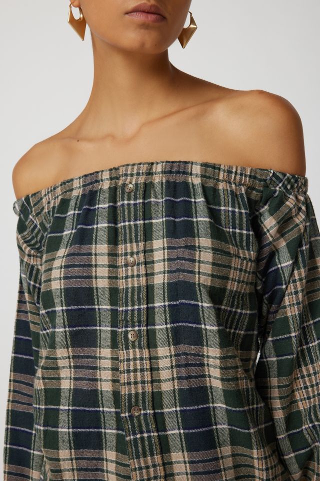 Urban Renewal Remade Off-The-Shoulder Flannel Tunic #3