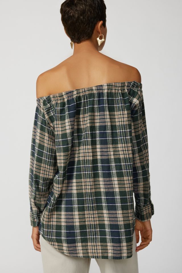 Urban Renewal Remade Off-The-Shoulder Flannel Tunic #4