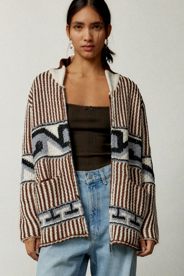 BDG Tate Printed Zip-Up Cardigan #3