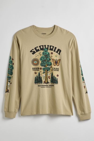 Shop Parks Project Sequoia National Park Good Things Long Sleeve Tee In Khaki, Men's At Urban Outfitters