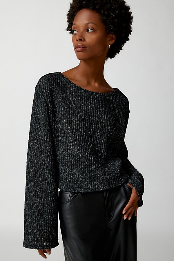 Urban Renewal Remnants Loose Knit Drippy Sweater In Grey
