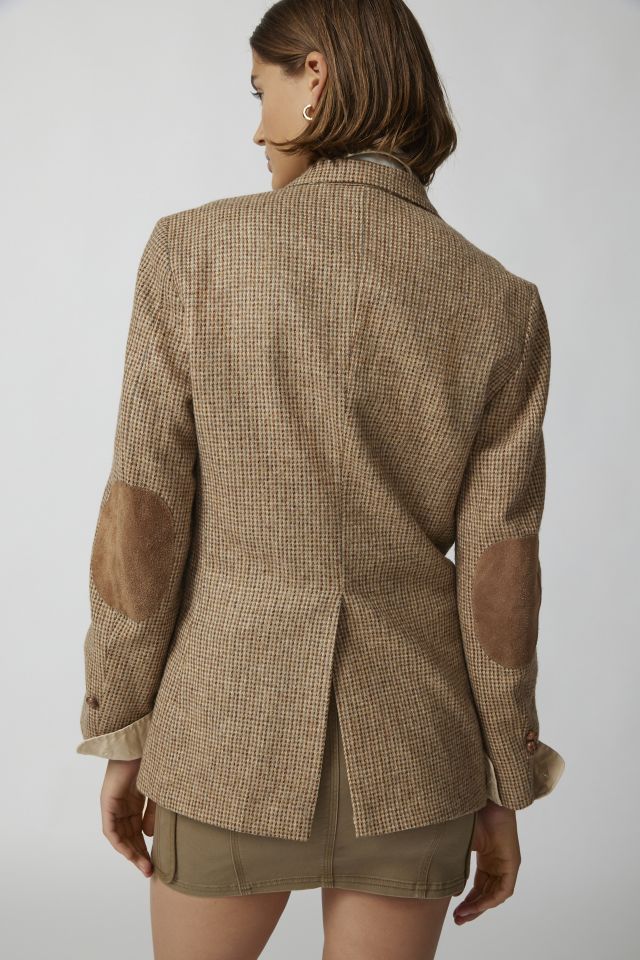 Tweed womens blazer 2025 with elbow patches