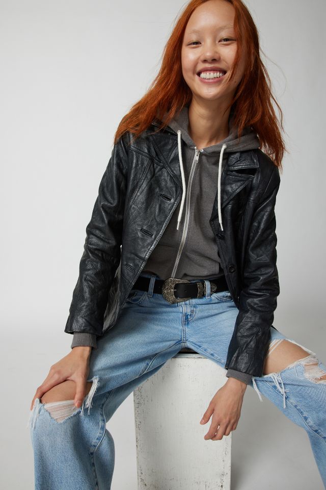 Vintage on sale leather blazer