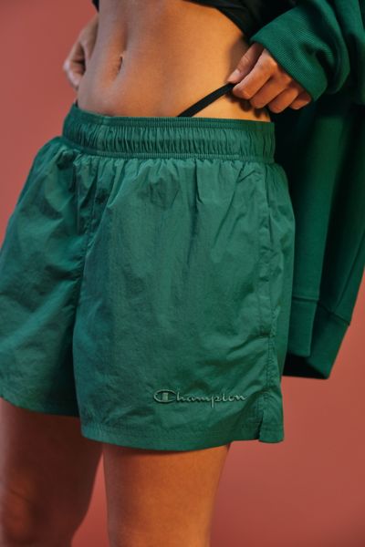 Champion Uo Exclusive Woven Taslan 3" Short In Dark Green At Urban Outfitters
