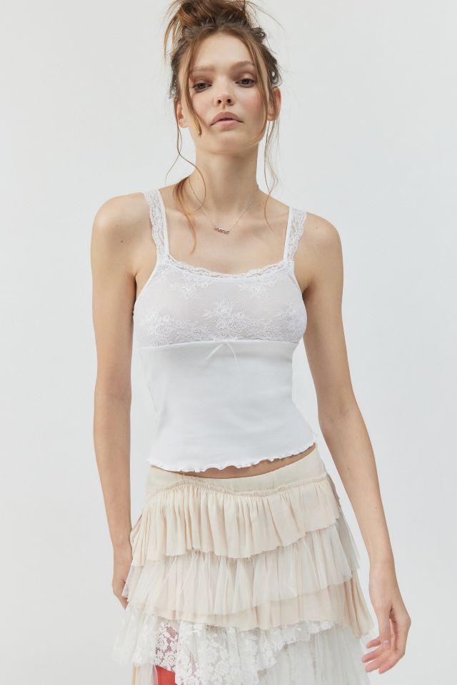 UO Ella Lace Spliced Cami  Urban Outfitters Japan - Clothing