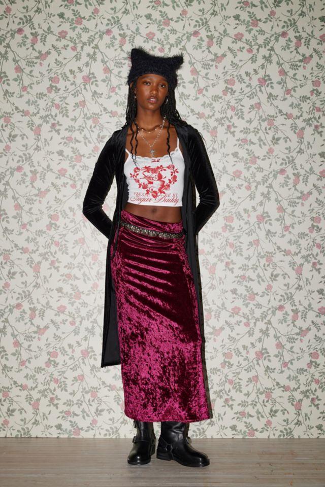 Velour maxi sale skirt