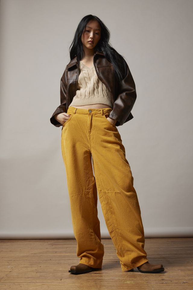 BDG Bubble Corduroy High-waisted Baggy Pant in Brown