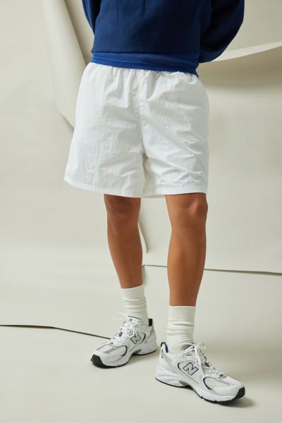 Champion Uo Exclusive Woven Taslan 6" Short In White At Urban Outfitters