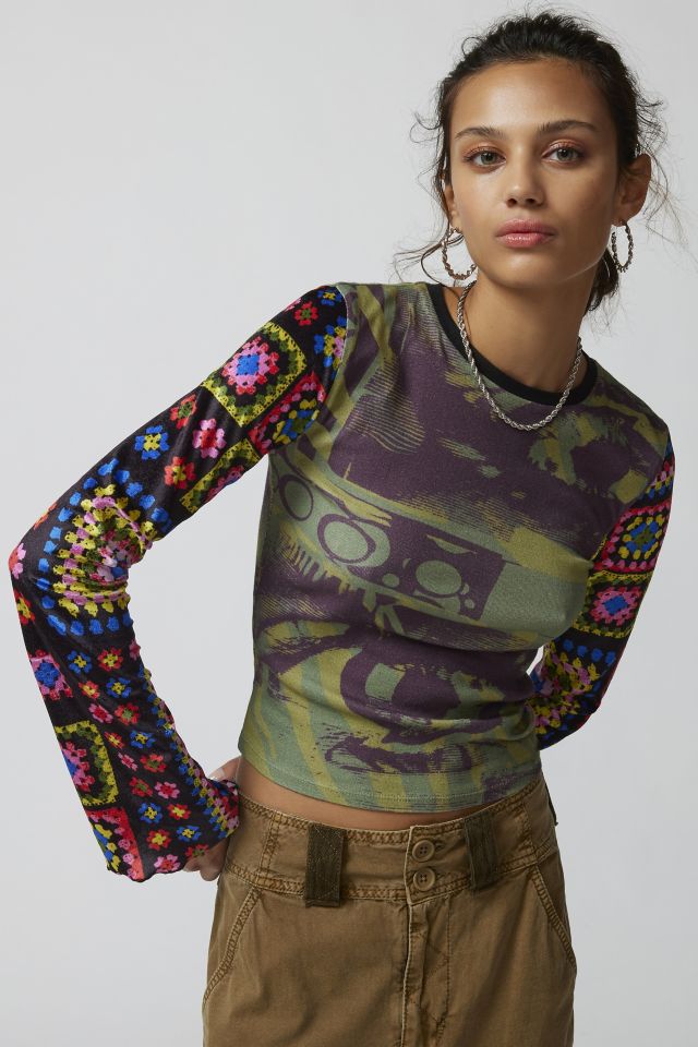 UO Suzie Spliced Printed Top | Urban Outfitters