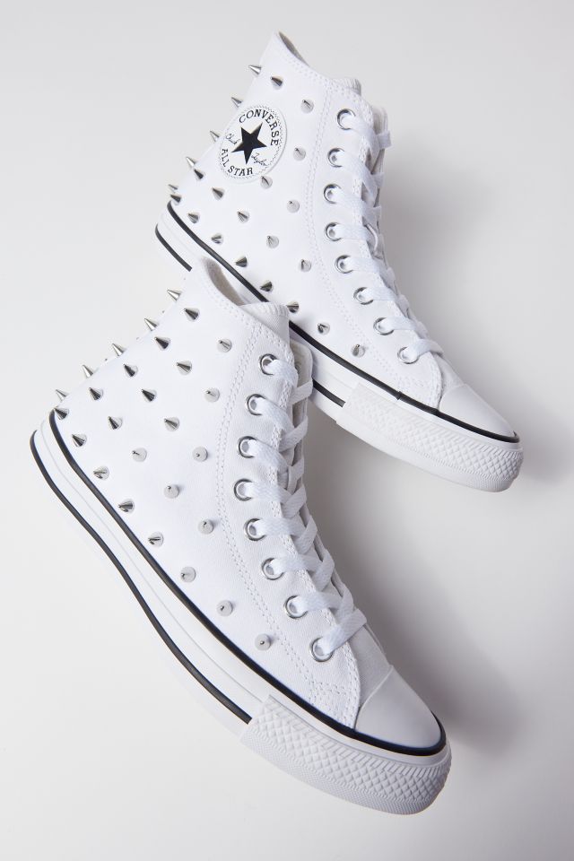 White studded clearance converse high tops