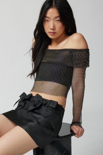 Urban Outfitters Uo Jocelyn Off-the-shoulder Top in Brown