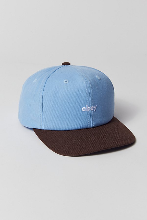 Shop Obey 2-tone Lowercase Snapback Hat In Sky, Men's At Urban Outfitters
