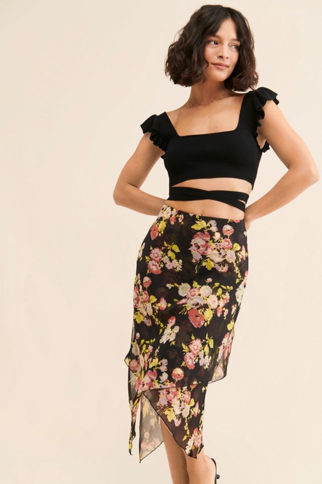 Layered floral skirt hotsell