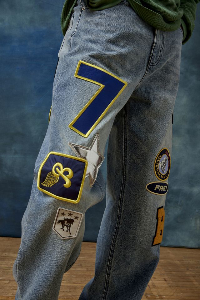 Jean ample de skate à plusieurs patchs BDG #4