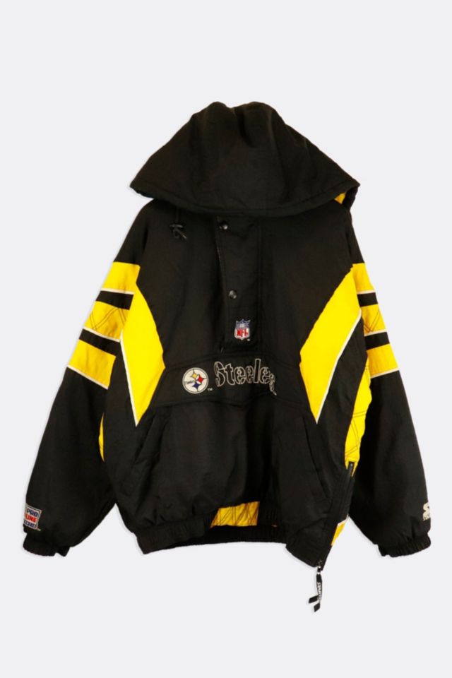 Vintage NFL Pittsburgh Steelers Starter Quarter Zip Thick Warm Up Jacket