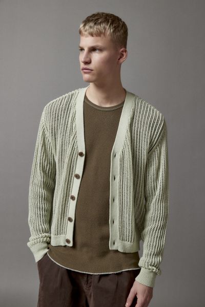 Bdg Beach Cardigan In Olive, Men's At Urban Outfitters