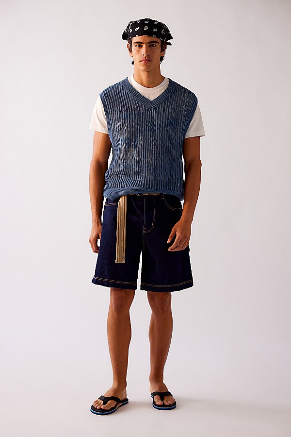 Bdg Beach Sweater Vest In Pale Blue, Men's At Urban Outfitters