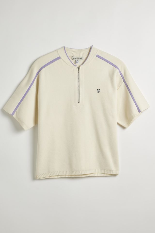 UO Cycle Quarter Zip Short Sleeve Sweatshirt | Urban Outfitters