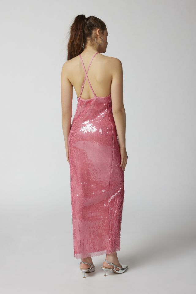 UO Harley Sequin Halter Maxi Dress #5
